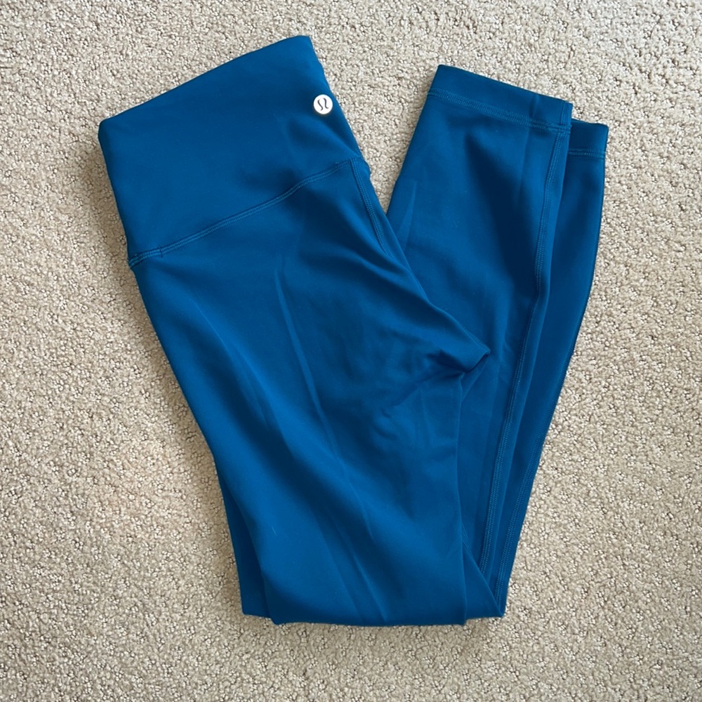 Capri Blue Lululemon Wunder Train Leggings - NWOT
